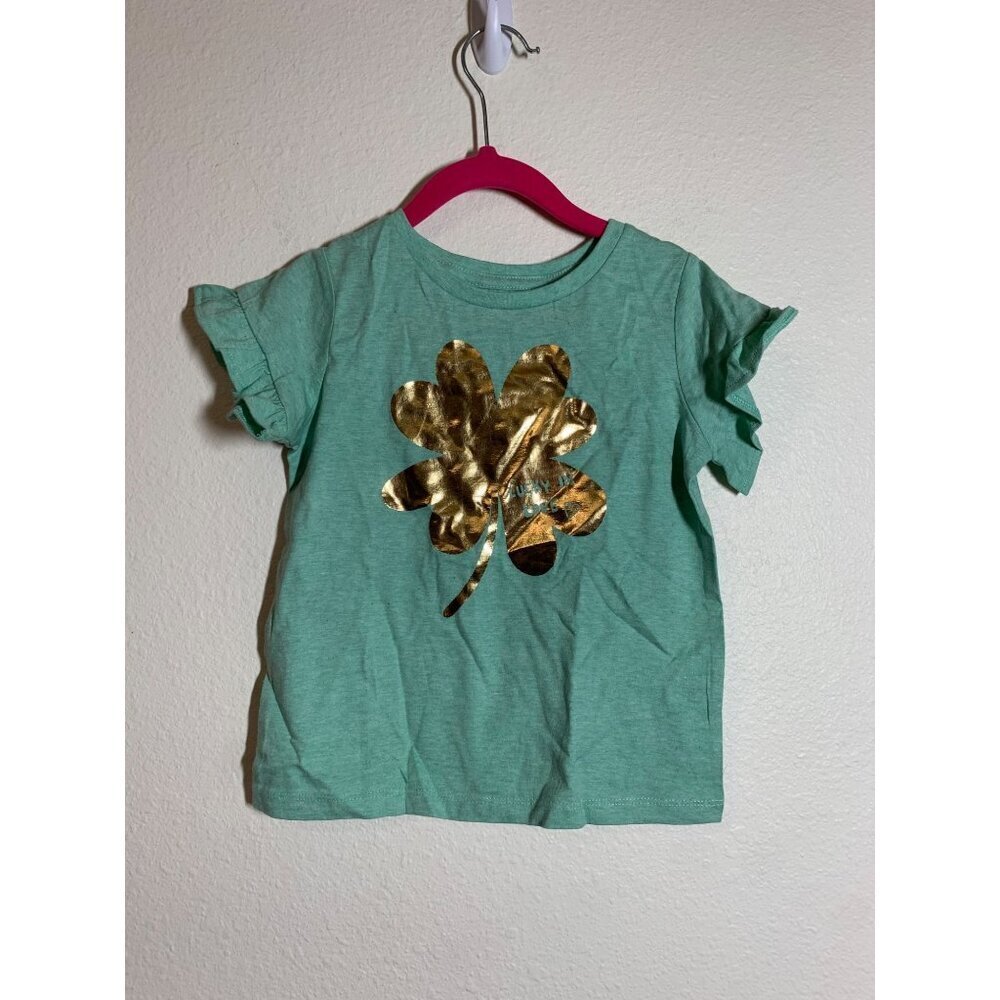 NWT Gymboree T-Shirt Four Leaf Clover Love Graphic Tee Green Toddler Girl Sz 3T